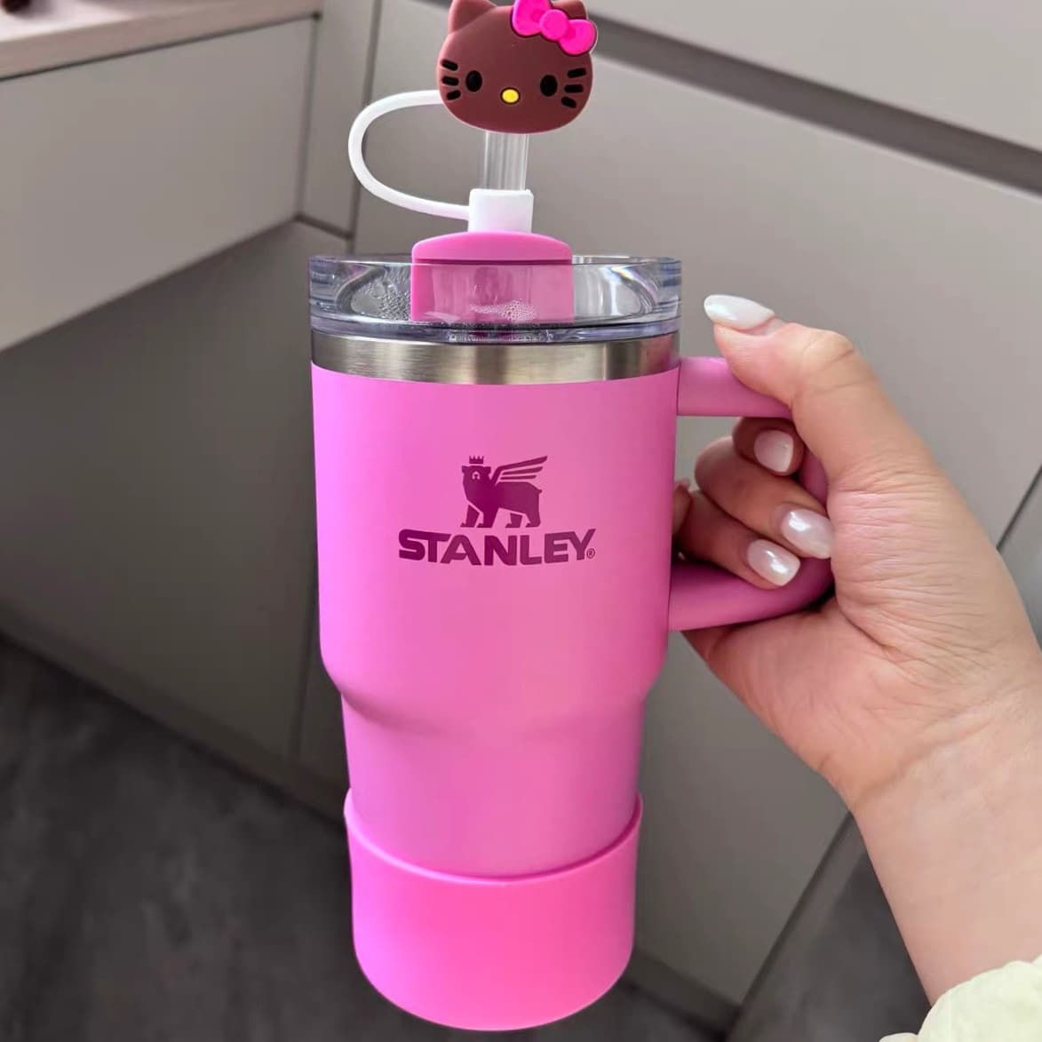 7.5cm Silicone Cup Sleeve for Stanley IceFlow Tumbler, Anti-Drop Insulated Cup Coaster, Straw Cup Protector