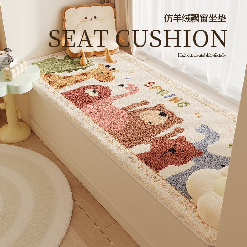 Slow-talk cream style winter thickened bay window cushion, windowsill pad, master bedroom luxury feel seat cushion, balcony mat.