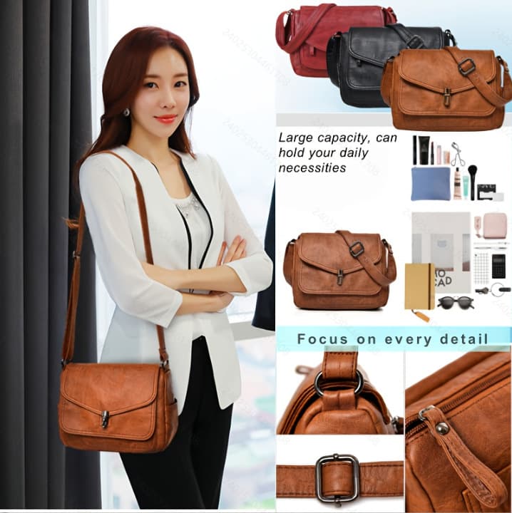 Cross-border Women's Bag 2020 New Style Soft Leather Vintage Crossbody Fashionable Mom Bag