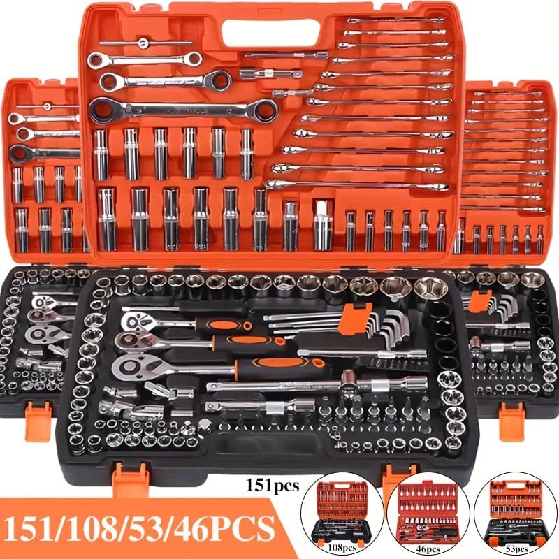 2026 New Cross-border Drop Shipping Ratchet Socket Wrench Set Tool Repair Cross-border