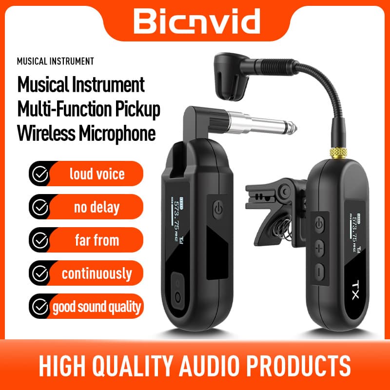 Saxophone electric guitar electric blowpipe wireless microphone drum set piano instrument pickup audio transmission sound