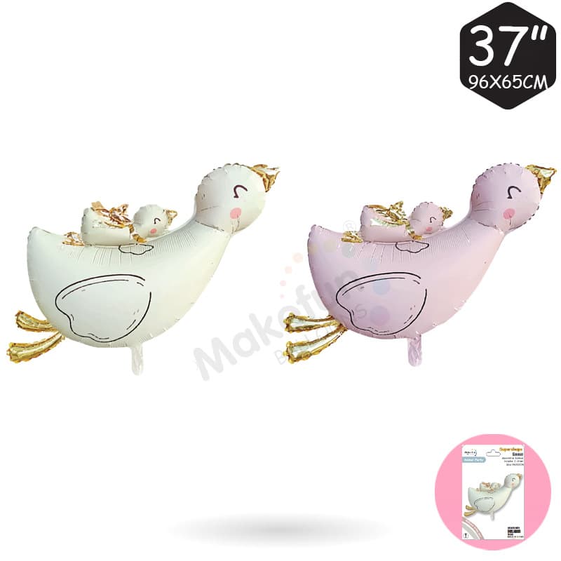 Single Card Pack Cute Parent-Child Goose Kids Birthday Party Decoration Background Setup Foil Balloon
