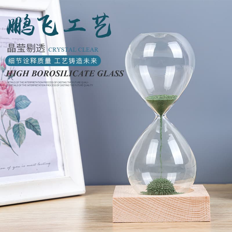 Magnetic hourglass, decorative timer, stress-relieving toy, birthday gift for girls or boys, glass hourglass.