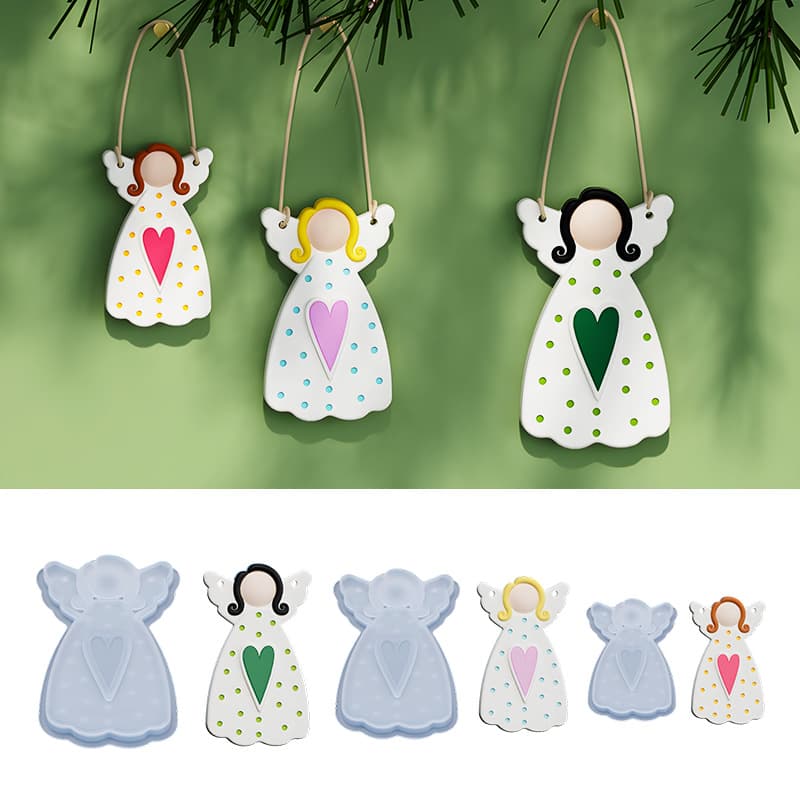 DIY Crystal Epoxy Mold Aromatherapy Plaster Large Medium Small Angel Wings Girl Pendant Silicone Mold