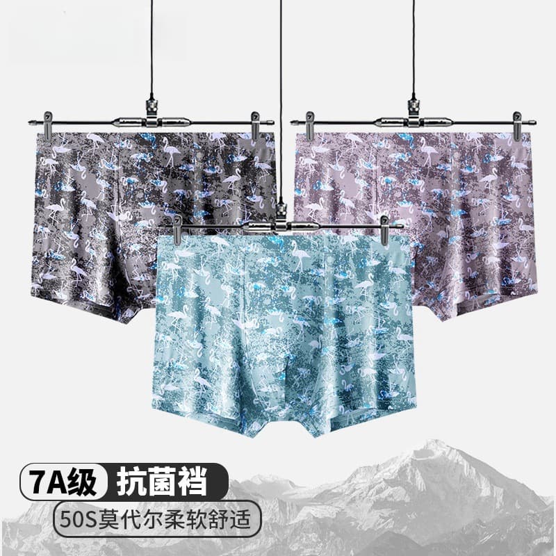Modal Men's Underwear Men's Boxer Briefs Seamless Sports Breathable Antibacterial Shorts Flat Angle Pants Factory Direct Sales