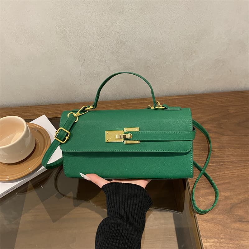 Fashionable Exquisite Lock Mini Square Bag Crossbody Handbag Bags Trendy Maillard Style Foreign Trade Niche Shoulder Bag