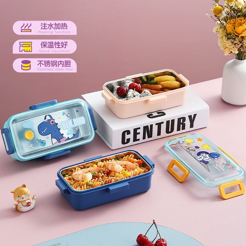 Internet Celebrity High-Looking Non-Mini Stainless Steel Single-Compartment Lunch Box Student Lunch Box Picnic Fruit Lunch Box