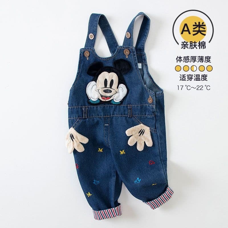 Baby Denim Overalls for Girls Boys Toddler Outer Wear Kids Long Pants Infant Trousers Baby Cover Pants Spring Autumn