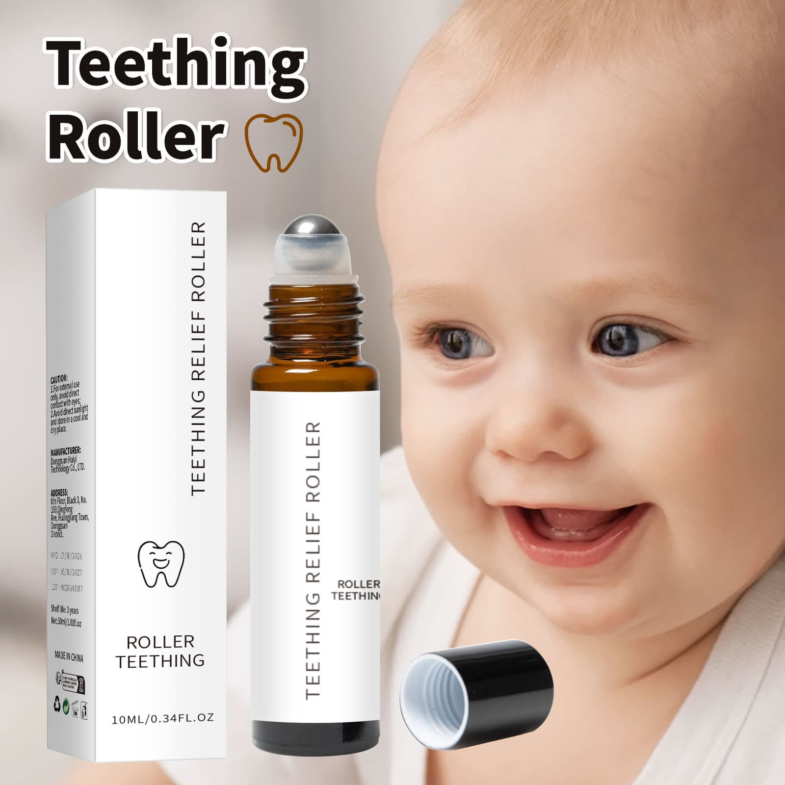 Cross-Border Baby Teething Relief Roller Essential Oil Baby Teething Oil Roller 10ml