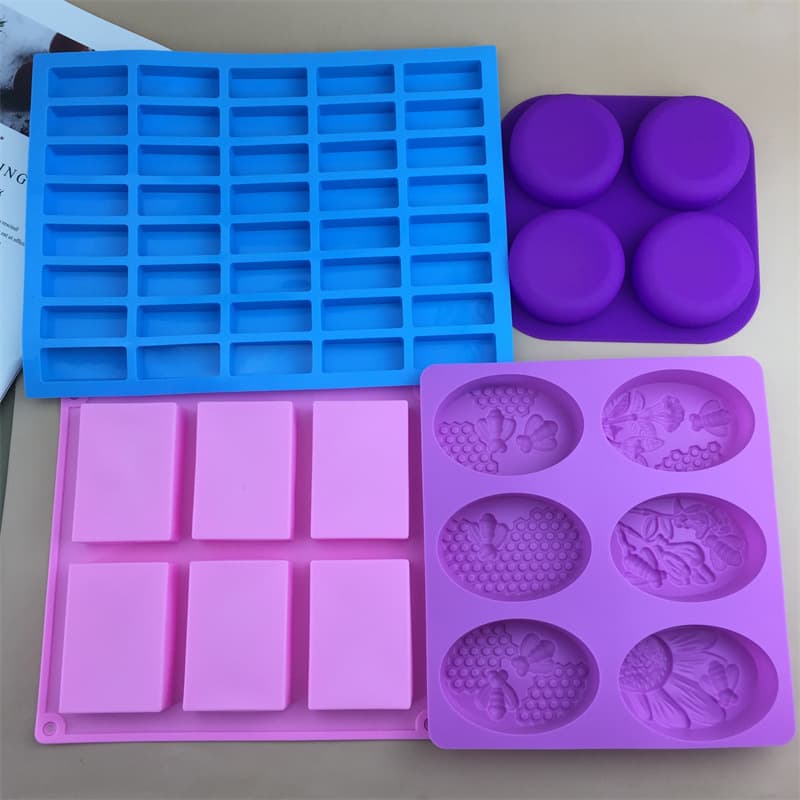 Square Tree Pattern Square Round Bee Flower Square Tree Handmade Soap Mold Cold Process Silicone Mold Cake Bread