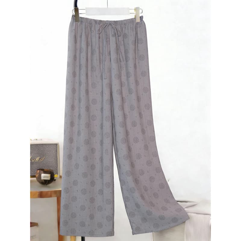 New Two-Tone Linen Women's Summer Pants for Outdoor Wear, Breathable and Drapey Wide-Leg Loungewear and Home Sleep Pants