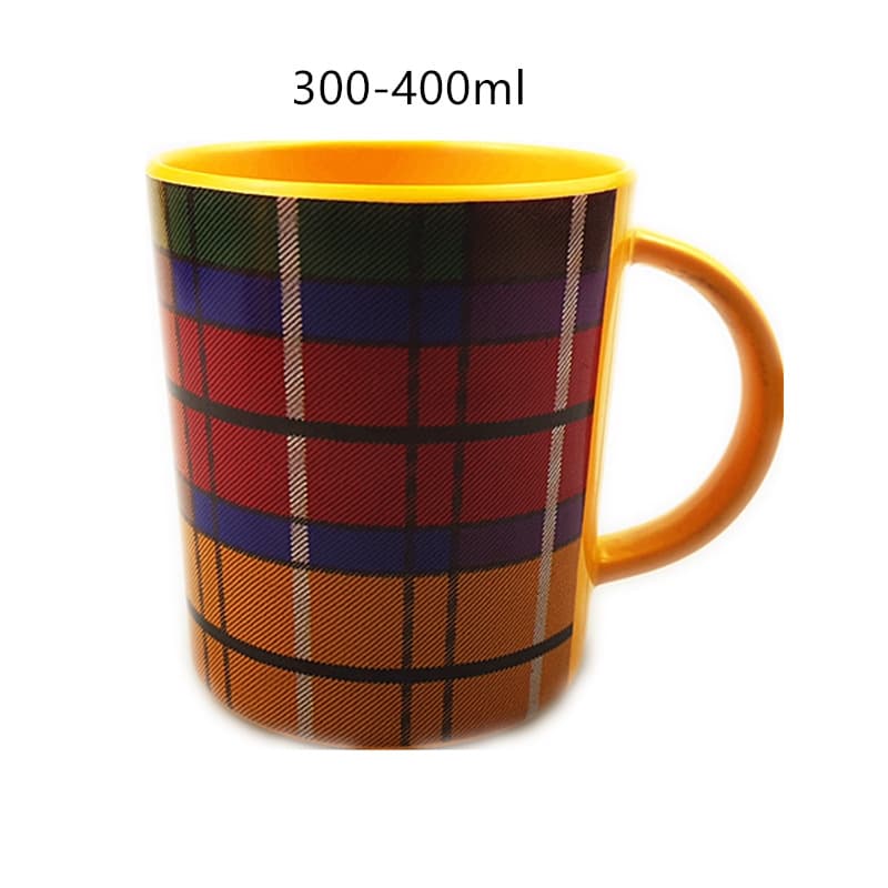Creative Grid Pattern A5 Melamine Mug with Handle Office Coffee Milk Cup Promotional Gift Custom Logo