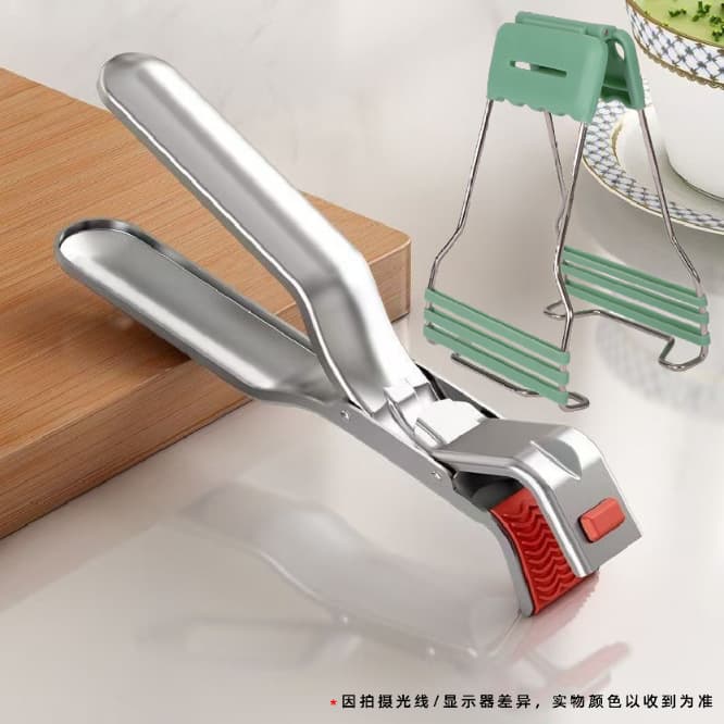 Stainless Steel Heat-resistant Clip Bowl Gripper Steaming Dish Clip Plate Clip Household Anti-slip Plate Lifter for Oven Steamer Anti-scald