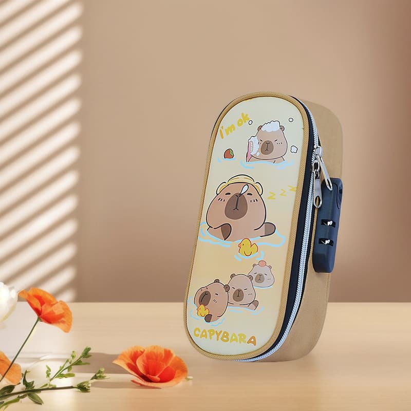 Kapibala password lock pencil bag stationery box high-looking boys and girls pencil box primary school students 2025 new style
