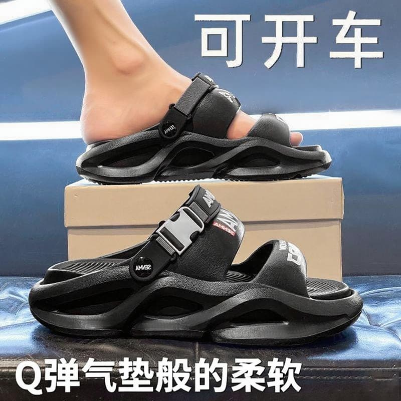 Men's Summer New Soft Sole Sandals Thick Sole Summer Driving Dual-Wear Durable Breathable Fashion Beach Shoes
