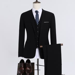 New Arrival Men's Suit Set Korean Slim Fit Blazer & Trousers for Business Wedding Party Groomsmen