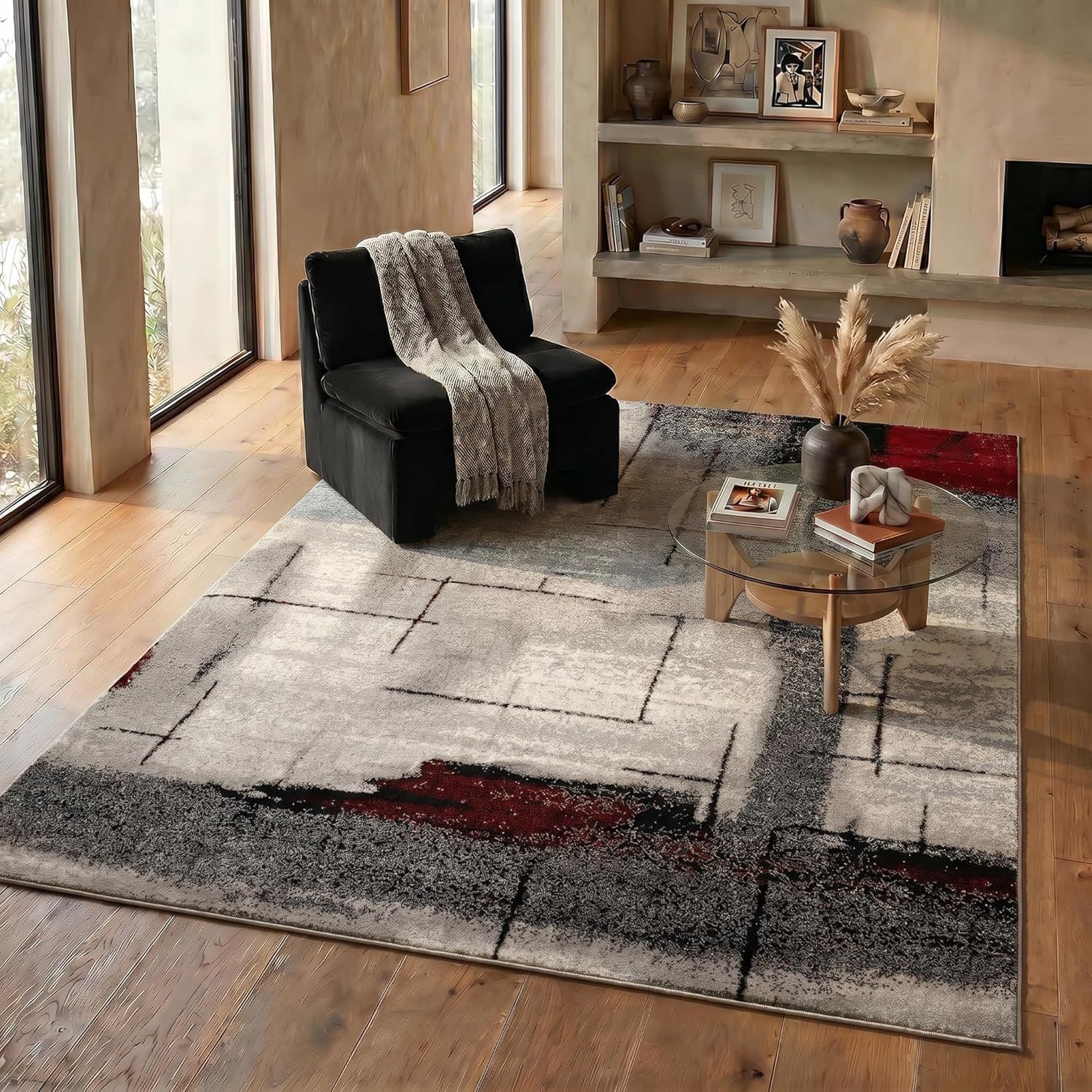 Cross-border Amazon Retro Abstract Floor Mat Living Room Wear-resistant Dust-proof Large Carpet Bedroom Skin-friendly Stain-resistant Foot Mat Dropshipping