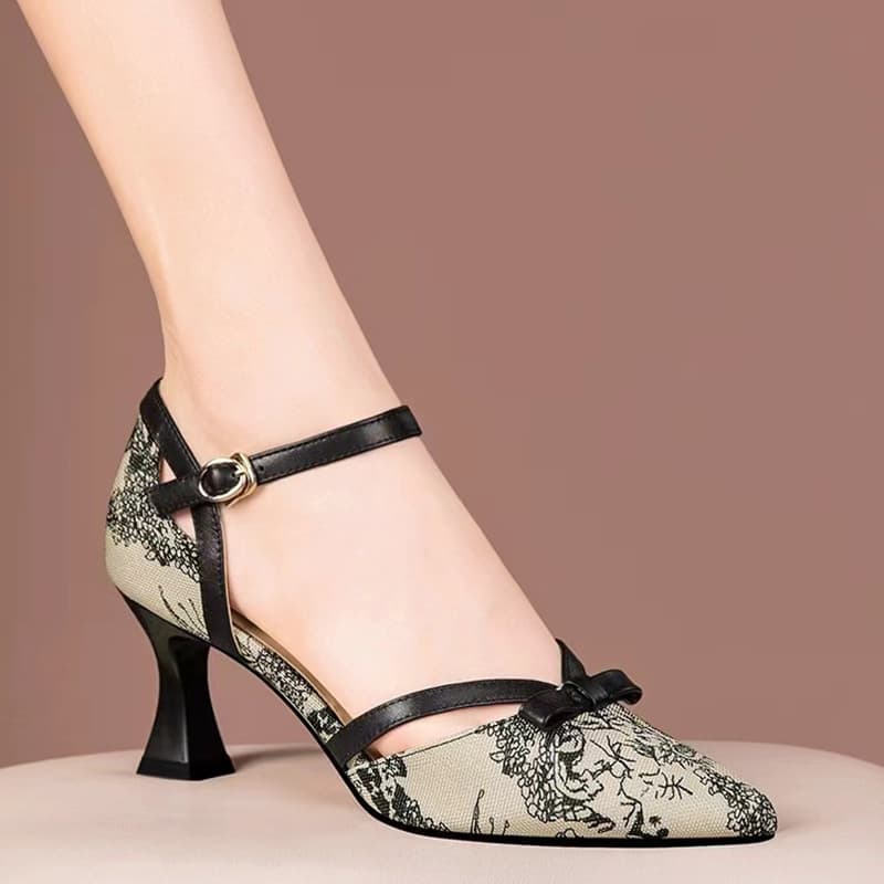 6cm French Bow Toe Sandals Stiletto High Heels 2026 Summer New Fashion Versatile Hollow Women's Shoes