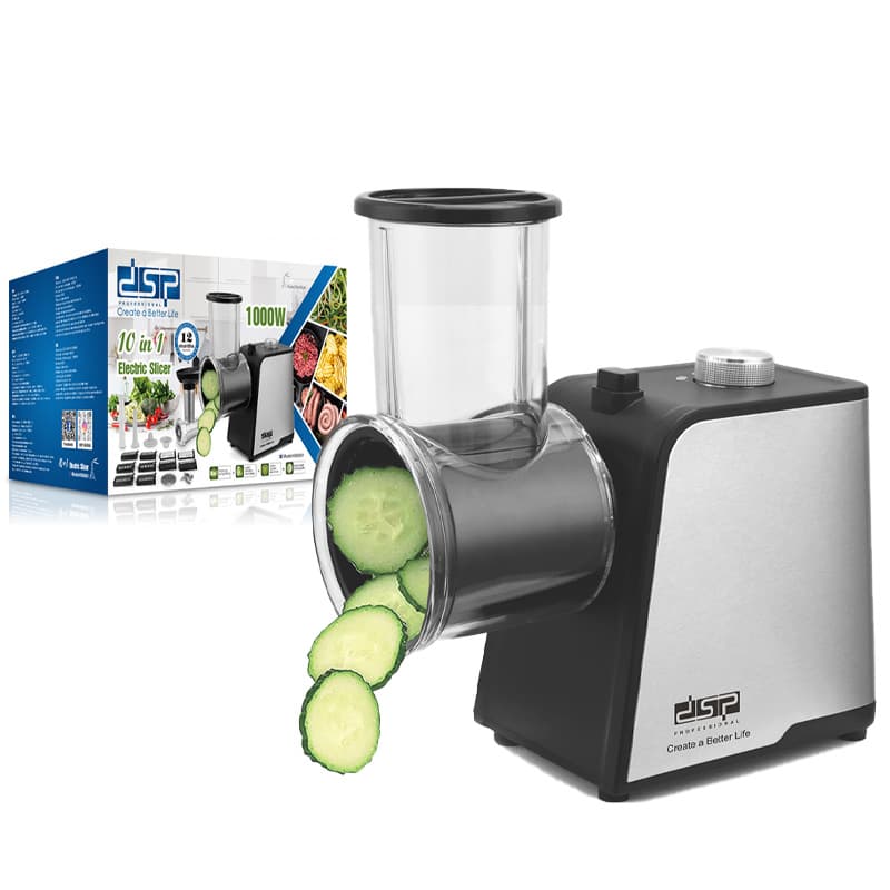 DSP/Dansong Electric Stainless Steel Multi-functional Vegetable Cutter and Sausage Stuffer Tabletop Meat Grinder KM5061