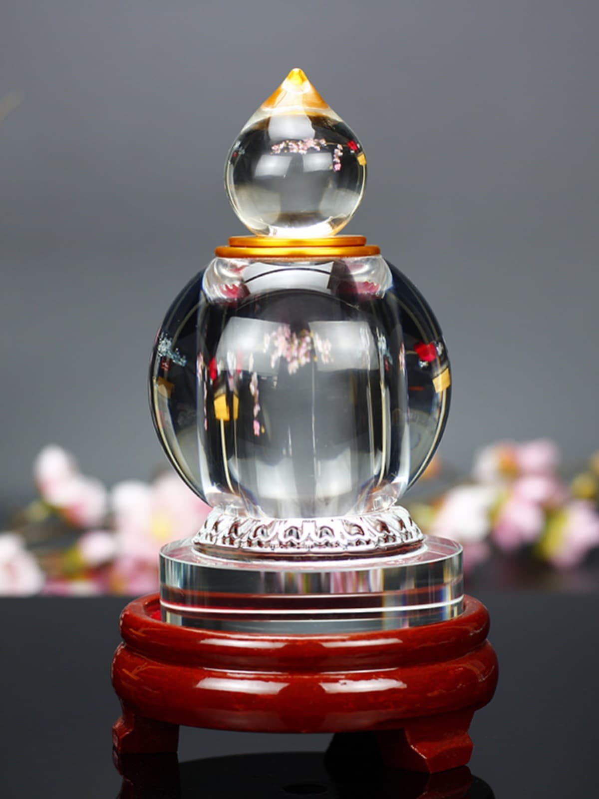 Crystal Stupa Crystal Bottle Sealed Enshrinement Nectar Offering Buddha Ritual Empty Bottle, Bodhi Pagoda Gau Bottle Various Sizes