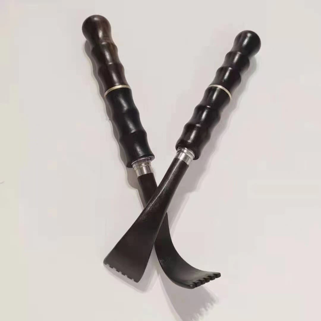 Telescopic tickle scratcher Purple sandalwood ebony telescopic scratcher stainless steel wooden back scratcher tickle scratcher