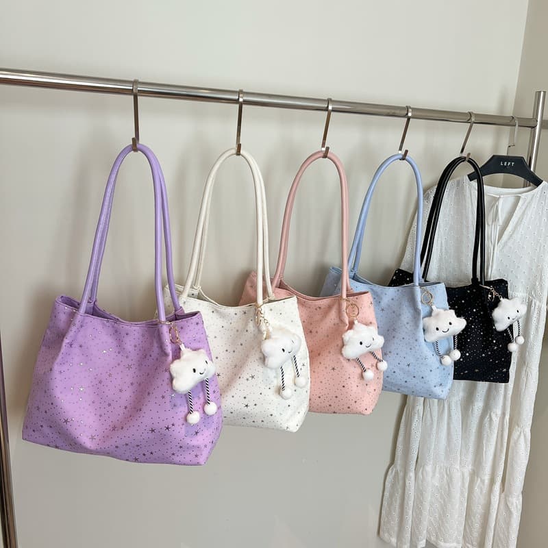 2026 trendy sweet style pendant nylon fresh spring new large-capacity one-shoulder armpit handheld tote bag for women