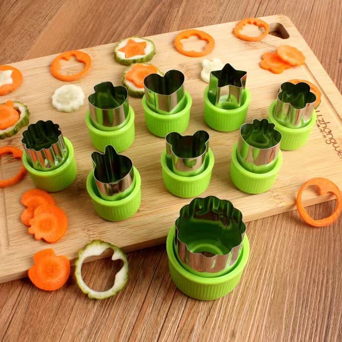 Vegetable and Fruit Embossing Mold Cartoon Stainless Steel Cookie Cutter Heart Wonton Flower Butterfly Pasta Baby Food Mold