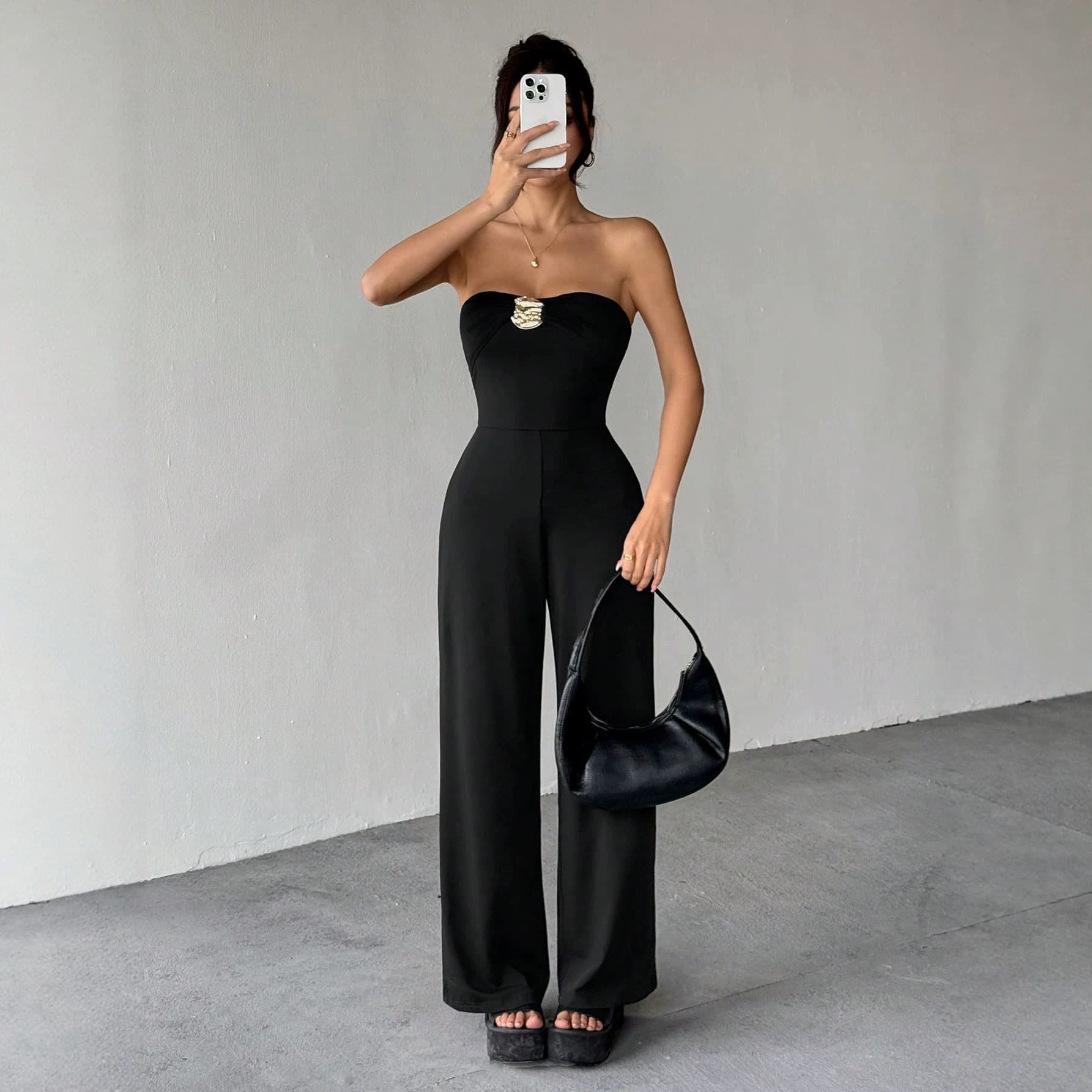New Amazon foreign trade women's clothing cross-border European and American temperament sexy sleeveless tube top jumpsuit jumpsuit trousers