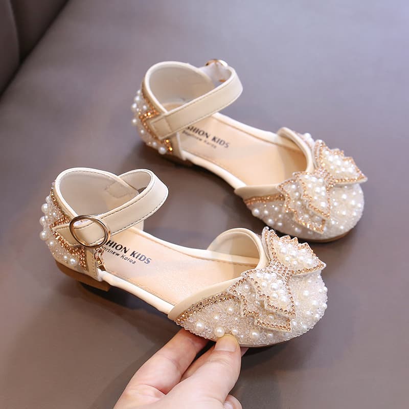 Girls' Sandals 2025 New Spring and Summer Models for Older Children, Soft-Soled Baby Princess Shoes, Children's Crystal Shoes, Girls' Summer Shoes