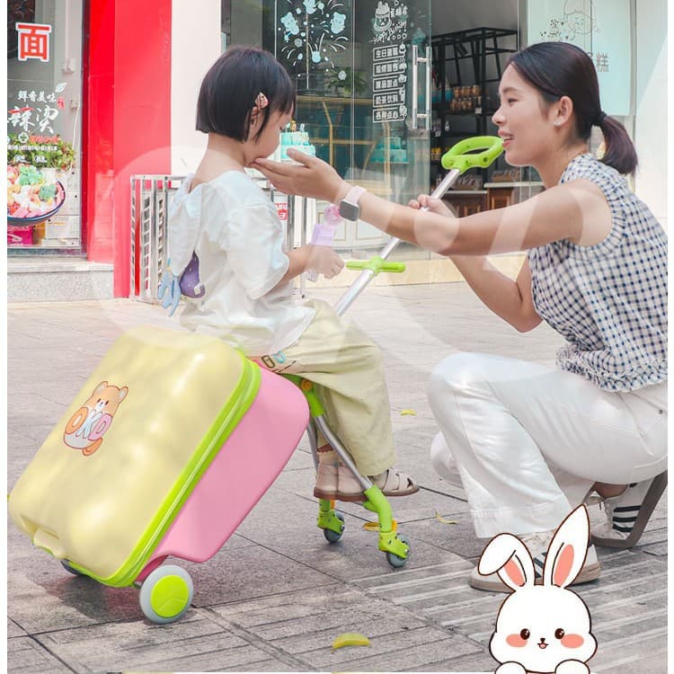 New Children's Luggage 20 Inch Carry-On Suitcase Ride-On Vacuum Bag Travel Case Must-Have for Moms with Password Lock