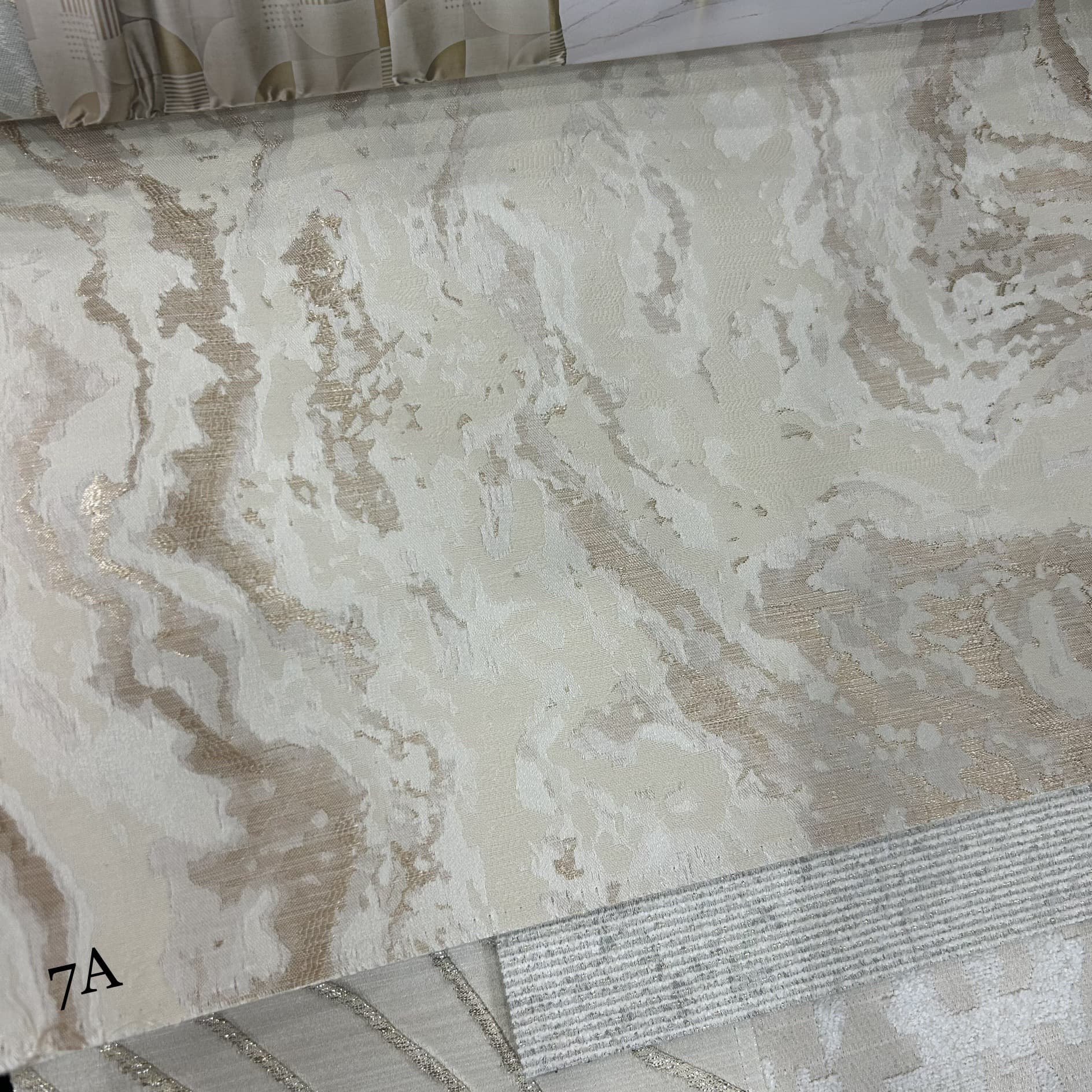 Width 290cm Fixed Width Simulated Silk Jacquard Wide Marble Texture Modern Minimalist Curtain Soft Furnishing Fabric