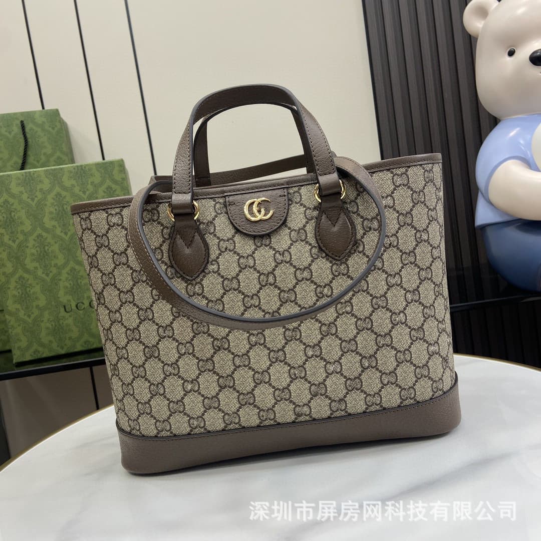 New Gucci Ophidia Series Small Tote Bag Shoulder Underarm Bag Women's Bag Large Capacity Shopping Bag