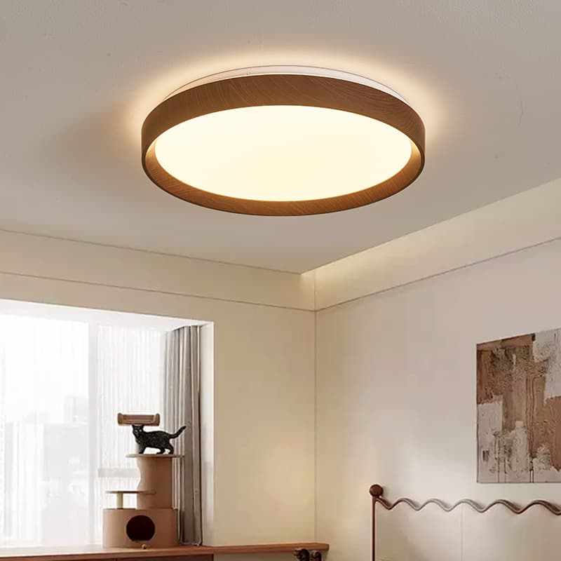 Medieval style master bedroom ceiling lamp full spectrum eye protection walnut color study children's room living room Zhongshan lamps