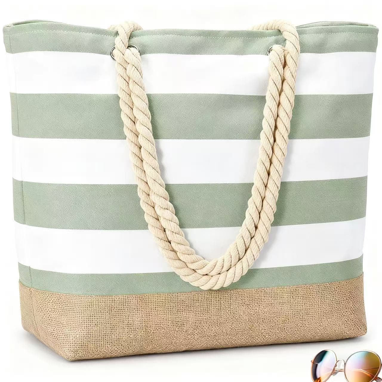Women's Beach Bag Large Canvas Beach Tote Beach Bag Waterproof and Sandproof Swimming Pool Bag Travel Essentials