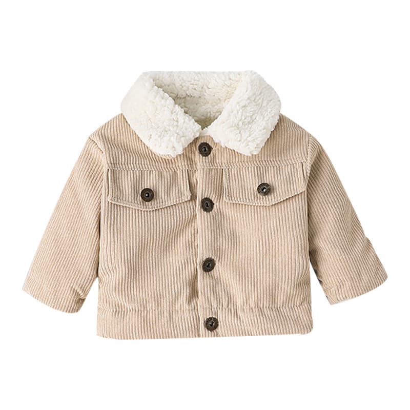 2023 New Winter Toddler Kids Thickened Fleece-Lined Jacket Baby Corduroy Cotton Coat