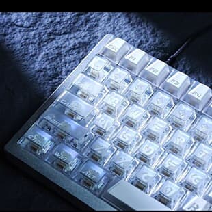 Prism Dual-Color Translucent Keycaps MDA Profile PC Material Custom Mechanical Keyboard Keycaps White