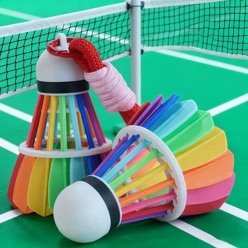 Colorful Badminton Pendant Keychain with High Aesthetic Value, Ins-Style, High-End Feel, Badminton-Themed Sports Backpack Decoration