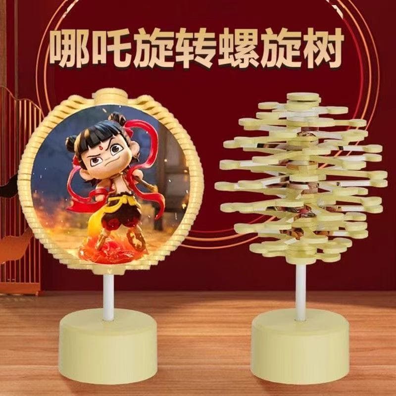 Fibonacci Spiral Tree Mask Rotating Lollipop Ornament Spinning Top Nezha Various Small Toys Stress Relief for Children