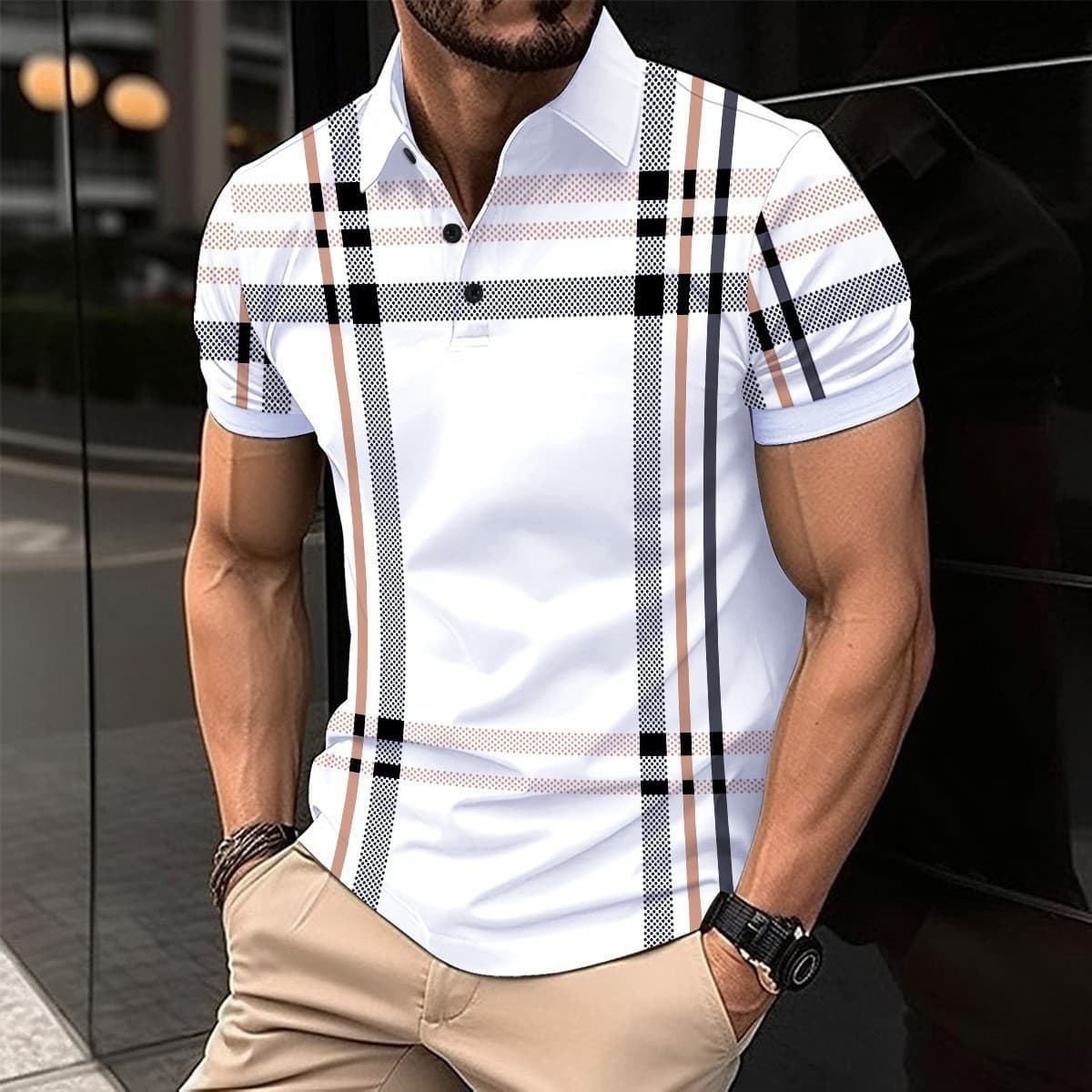 New Cross-Border Casual Men's Polo Shirt 3D Printed Breathable Fashion Polo Top Factory Direct Short Sleeve