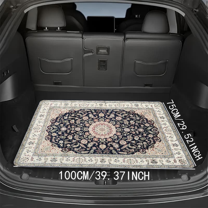 Cross-border TEMU Car Trunk Mat Special Rear Cargo Liner Crystal Velvet Dirt-Proof Easy to Clean Washable