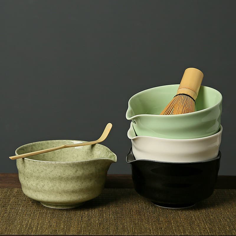 Japanese Matcha Bowl Set for Whisking Matcha, Song Dynasty Tea Ceremony Tool, Ceramic Tea Bowl, Matcha Whisk (Chasen) Kit