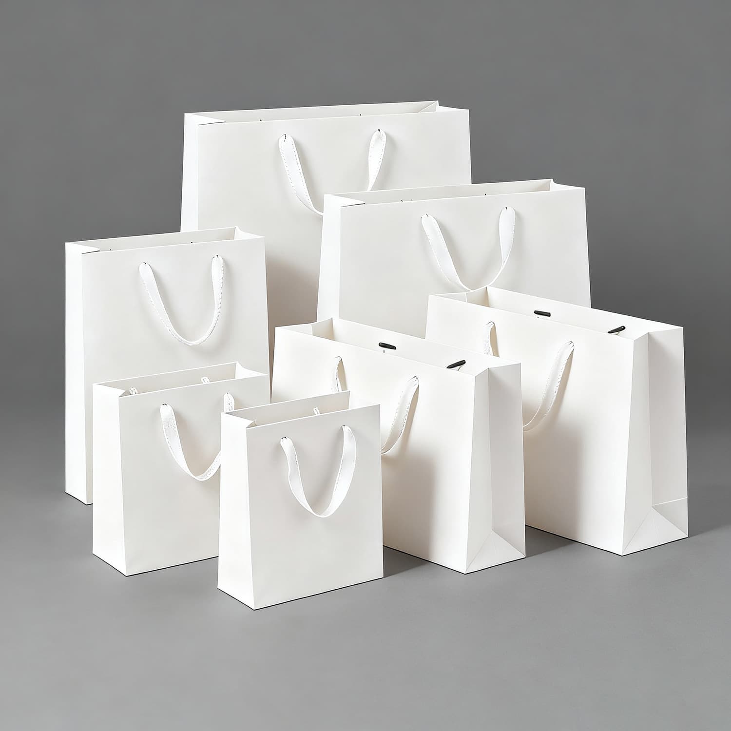 In Stock Thickened White Cardboard Paper Bag White Gift Bag Clothing Store Handbag Glasses Cosmetics Advertising Paper Bag Custom