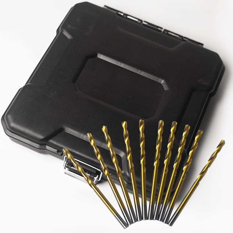 Yunbei E-commerce 99-Piece Twist Drill in Plastic Black Box, High-Speed Steel Titanium-Plated Twist Drill Hole Opener for Steel Plates