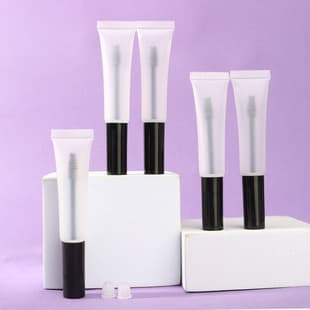 15ml Mascara Brush Soft Tube Black Cap Eyelash Growth Liquid Refill Tube Cosmetic Mascara Refill Empty Tube