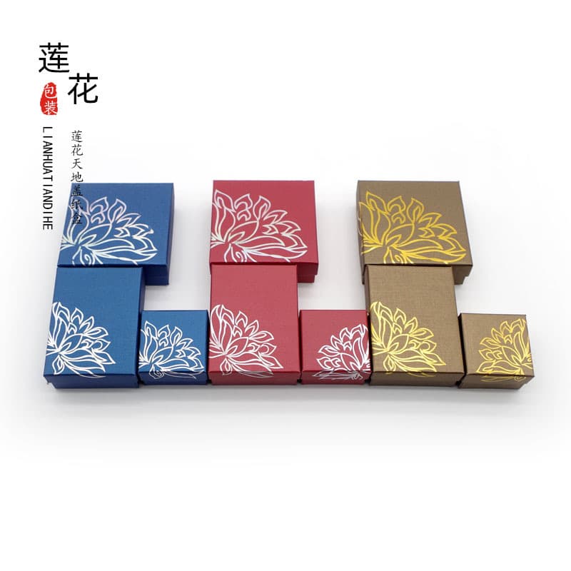 Lotus carton, heaven and earth cover, carton storage, jewelry packaging, jade pendant, ring, necklace, bracelet, bracelet box