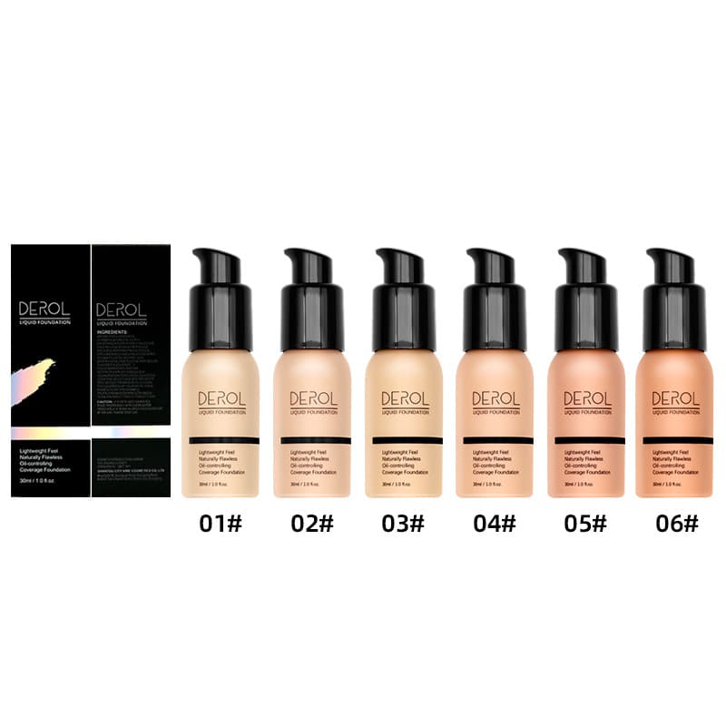 Factory Direct DEROL Concealer Foundation Liquid, Cross-border Cosmetics Brightening Moisturizing BB Cream, Oil-Control Waterproof Foundation