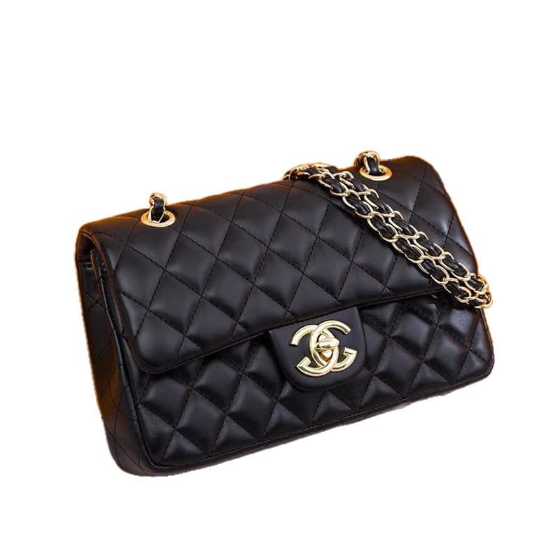 2025 New Genuine Leather Chanel-Style Caviar Calfskin CF Women's Bag Classic Versatile Shoulder Crossbody Bag Premium Edition