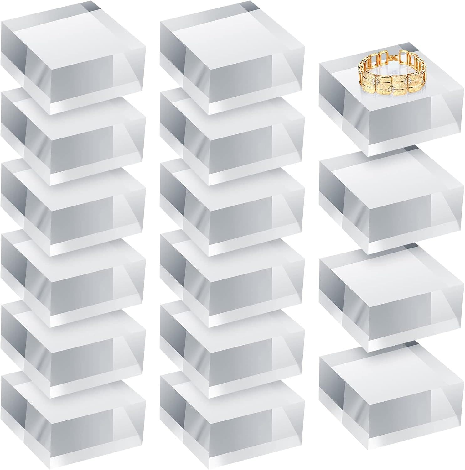 Transparent acrylic plate acrylic square display block transparent polished acrylic jewelry ring display base