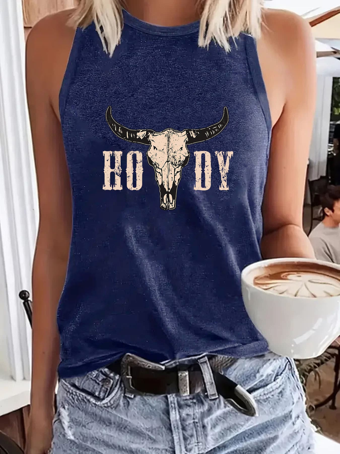 Vest in stock for export, Amazon, big bull style TE loose HODY women's MU wholesale American pattern cross-border