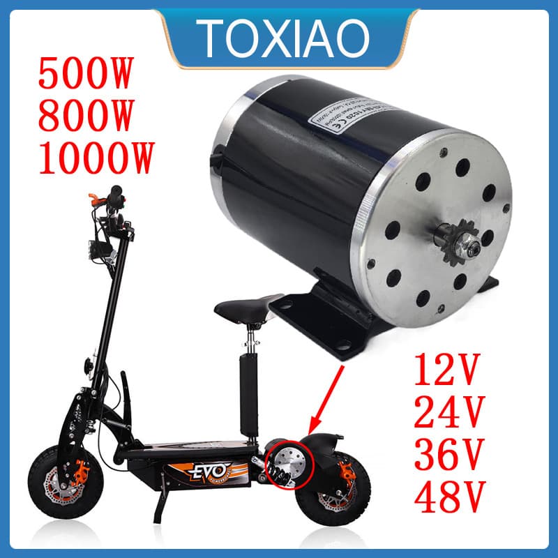 MY1020 Permanent Magnet DC Brushed Motor 12V24V36V48V 500W800W1000W Scooter Motor